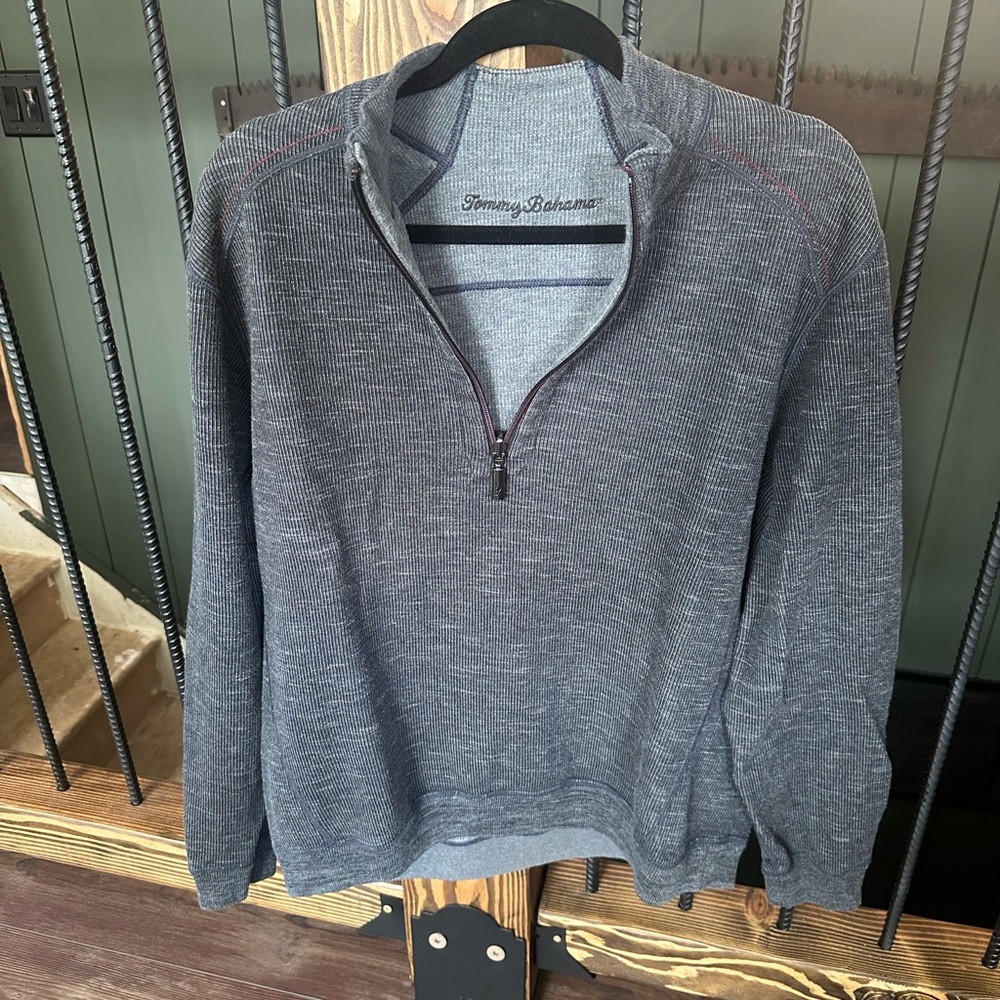 Tommy Bahama Men's Charcoal Zip-Up Sweater